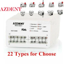 10X AZDENT Dental Orthodontic Brackets Brace Mini Standard Roth/MBT.022 /018
