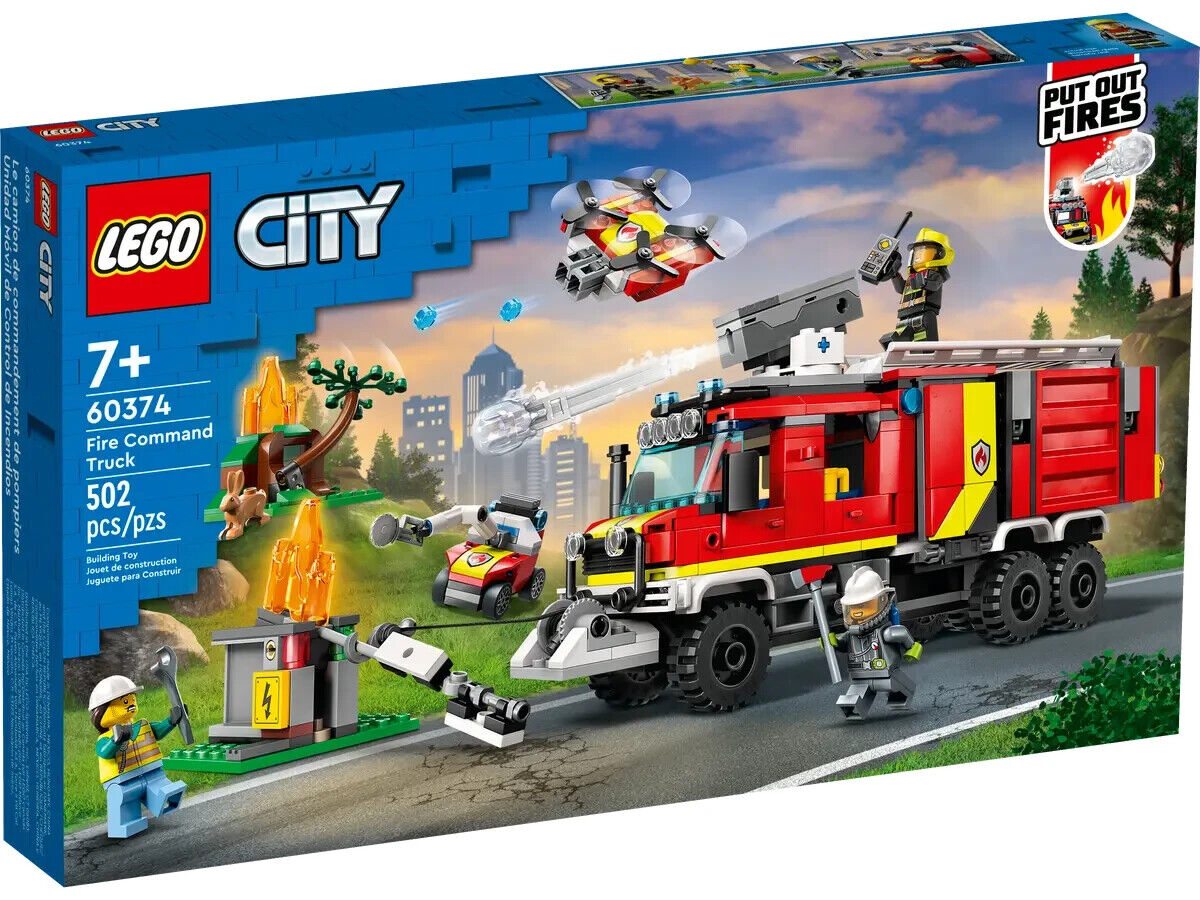 LEGO City Fire Command Unit 60374, Rescue Fire Engine Toy Set, Ultramodern Truck