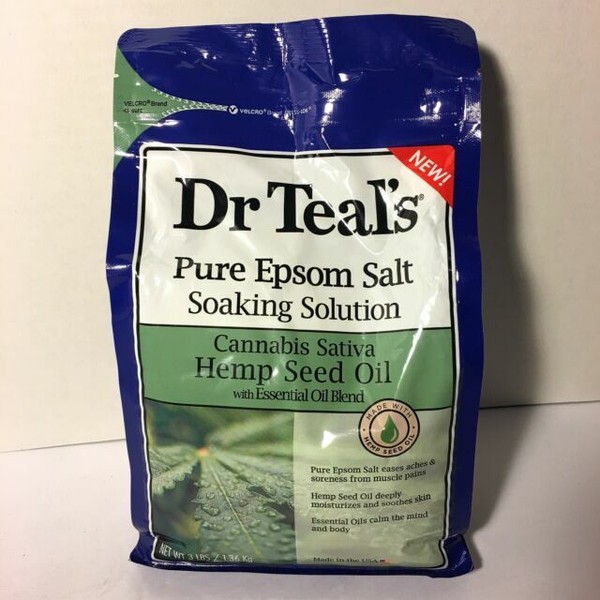 Dr. Teal's Pure Epsom Salt Soaking Solution Cannabis Sativa Hemp Seed