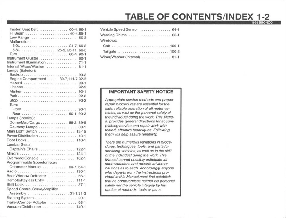 1995 Ford Bronco Electrical Vacuum Shop Service Repair Manual Factory OEM EVTM - Image 3 of 4