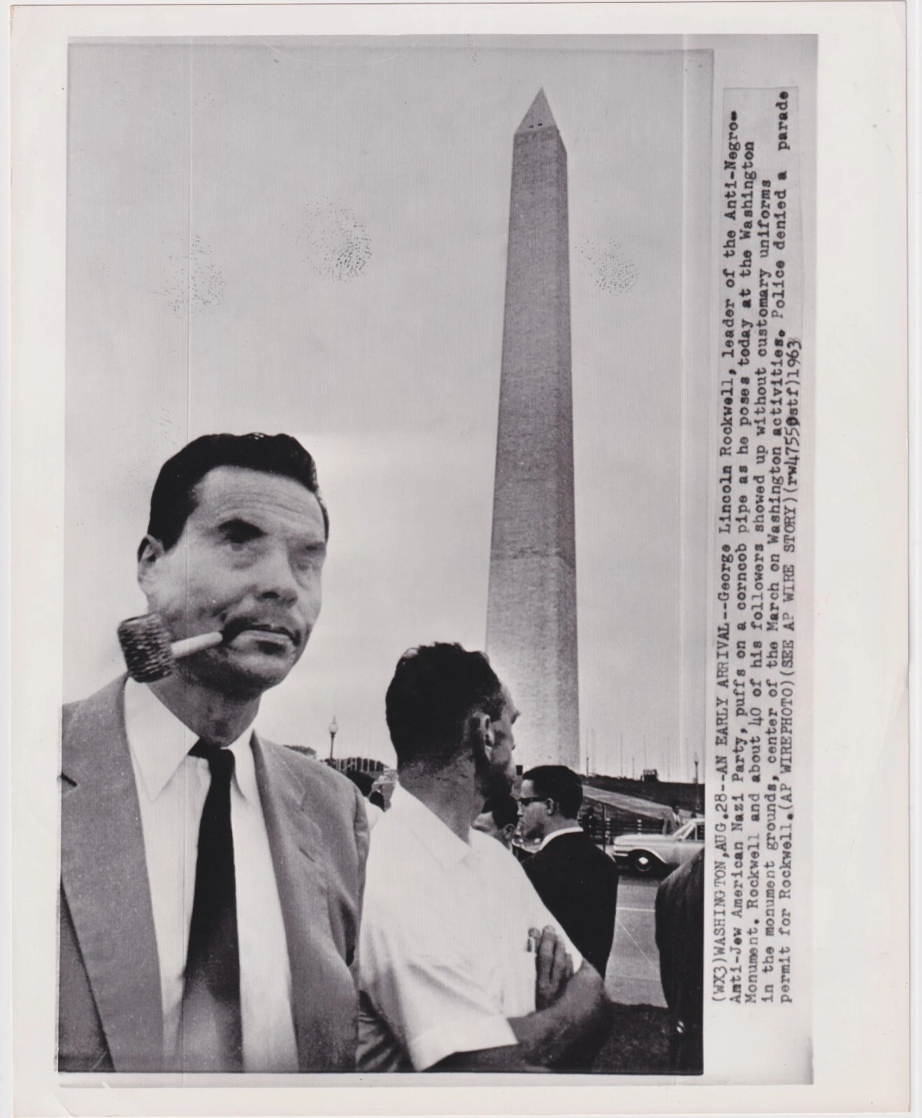 ジョージリンカーンロックウェルアメリカン。 ナジ・ワシントン公民権 *ビンテージ 1963年写真 - 画像1/2