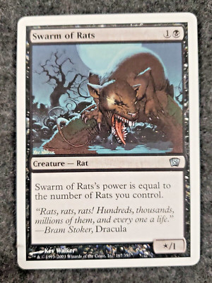 Swarm of Rats Magic the Gathering  (#166) 9th Ed MTG Never played NM ..(DS3D1J9)