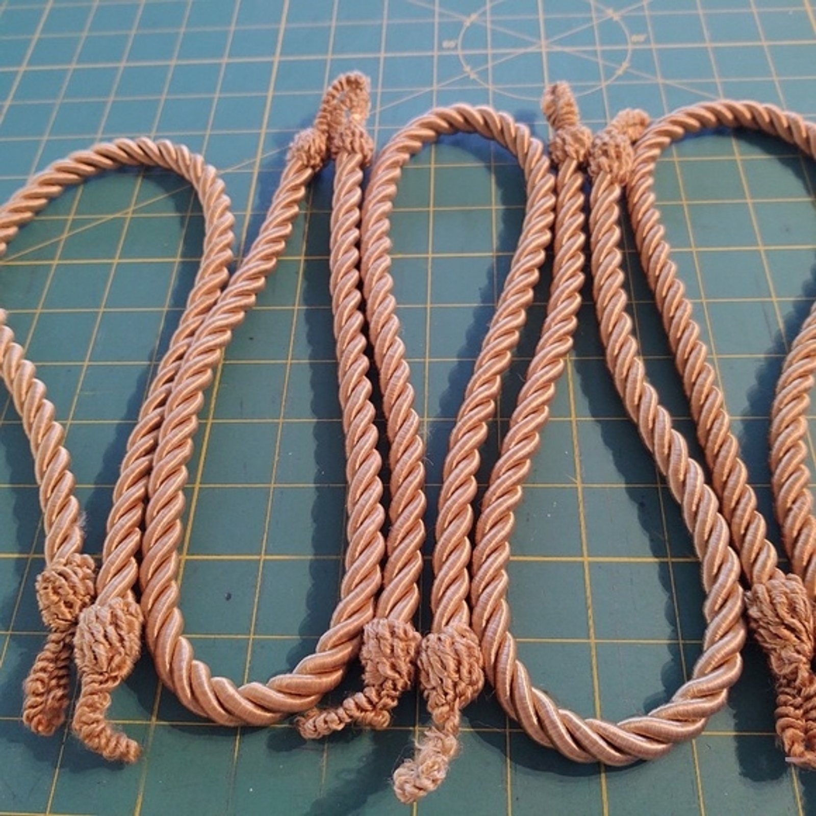 Gold Rope Curtain Tie Backs 5 in the set 24" Inches Length