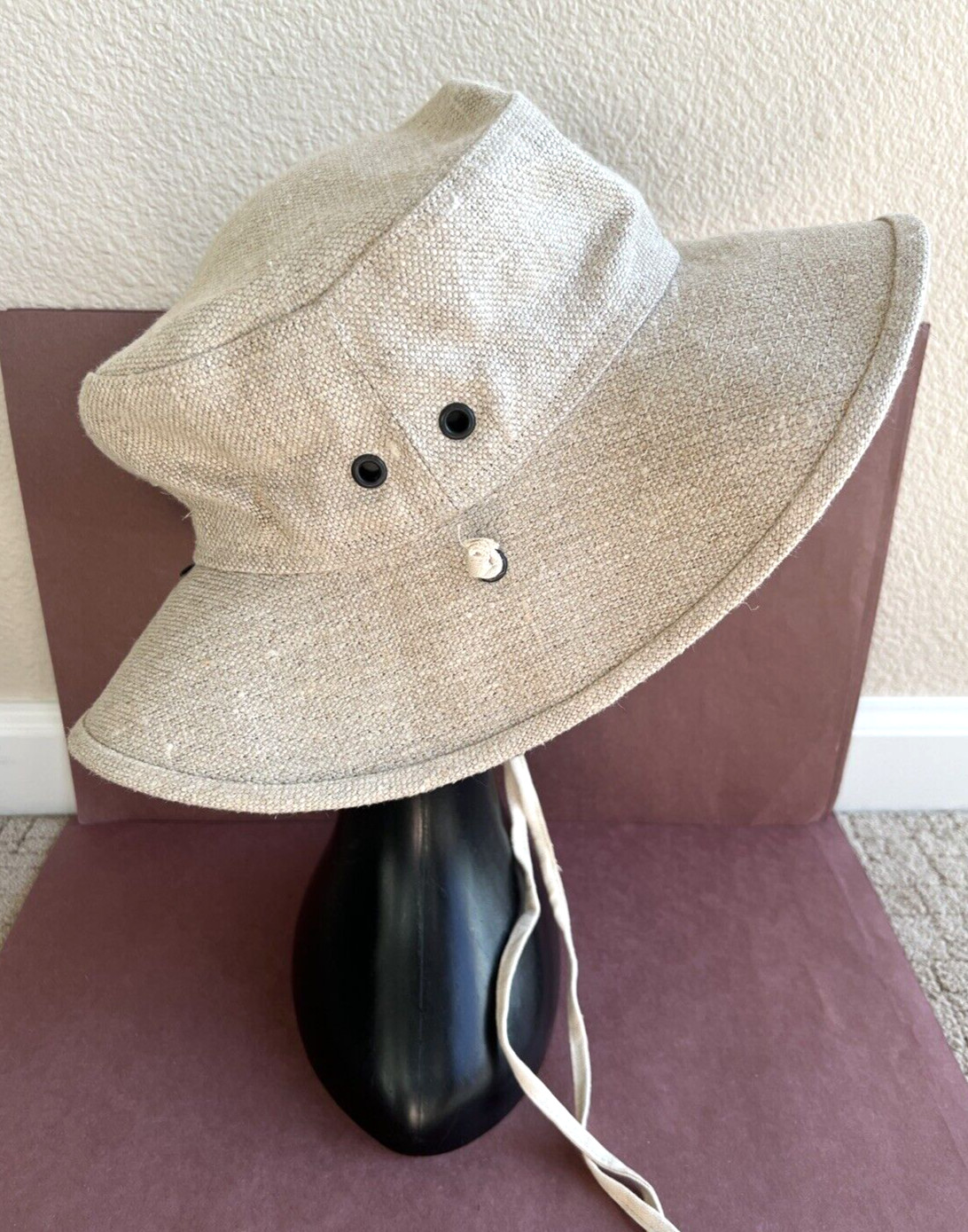 ECOLUTION Hemp Solid Natural Sun Hat Beach Hat Si… - image 2