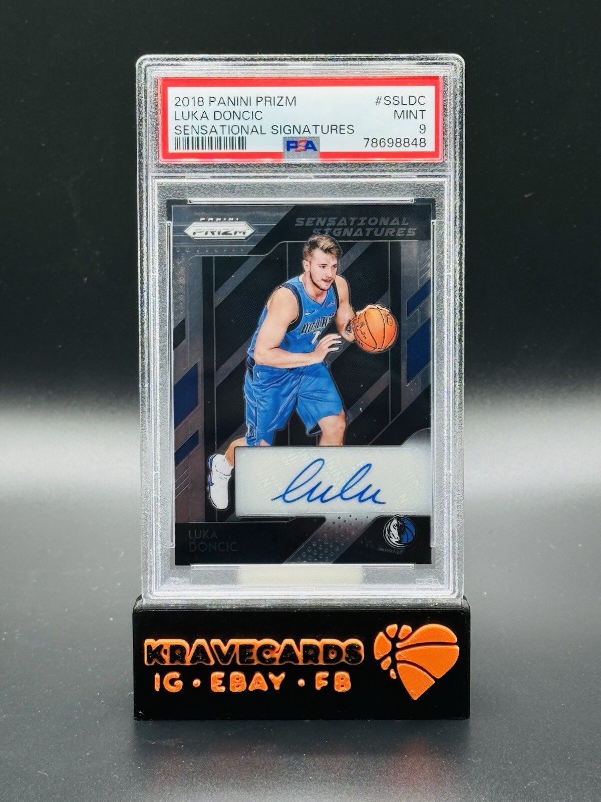 Luka Doncic 2018-19 Panini Prizm Sensational Signatures Rookie RC Auto PSA 9