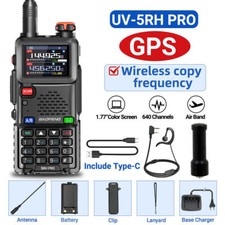 5RH PRO GPS 10W WALKIE TALKIE MULTI BAND RECHARGEABLE TWO WAY RADIO T2 ANTENNA