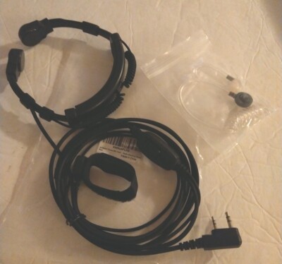 KENMAX  Throat Mic Control Covert Acoustic Tube Earpiece Headset with Finger PTT
