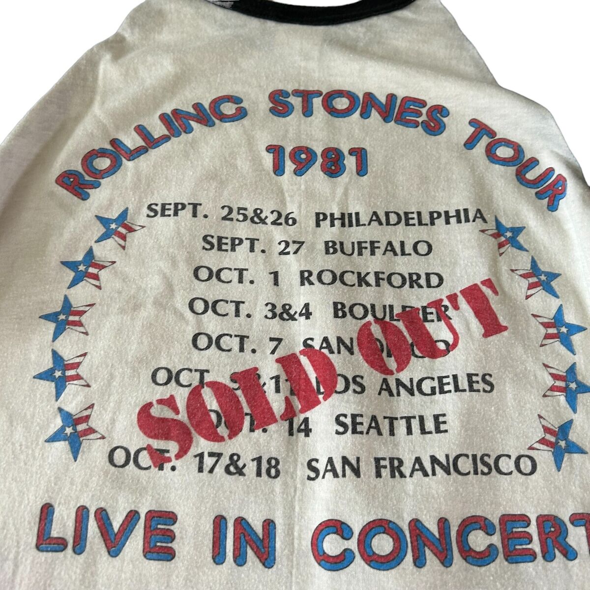 Vintage 80s Rolling Stones 1981 Tour Baseball Raglan T Shirt Vintage 80s Rolling Stones 1981 Tour Baseball Raglan T Shirt