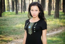 Vyshyvanka Traditional Embroidered Women Ukrainian t-shirt Ethnic Size S