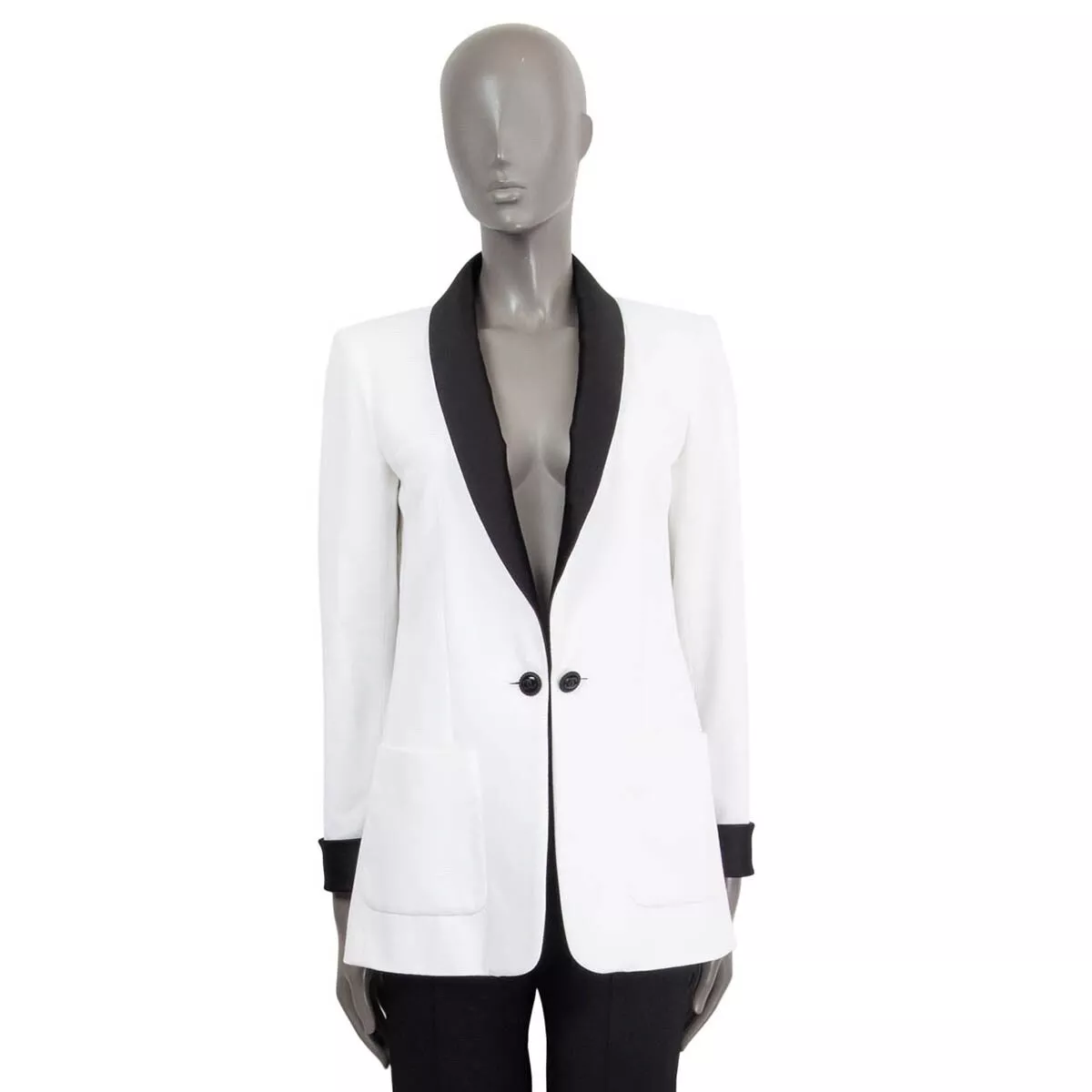 chanel black and white suit womens