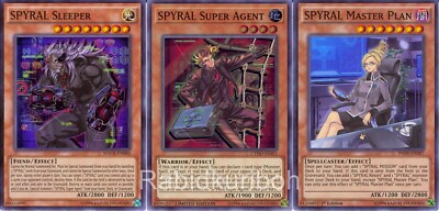 Yugioh SPYRAL Super Agent + Master Plan + Sleeper - Super Rares - Set