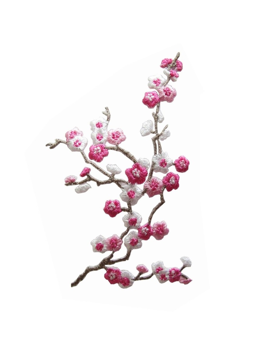 cherryオーダーページ 5036 Quince Sakura Cherry Flower Embroidery Iron On Applique Patch