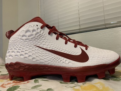 maroon and white baseball cleats
