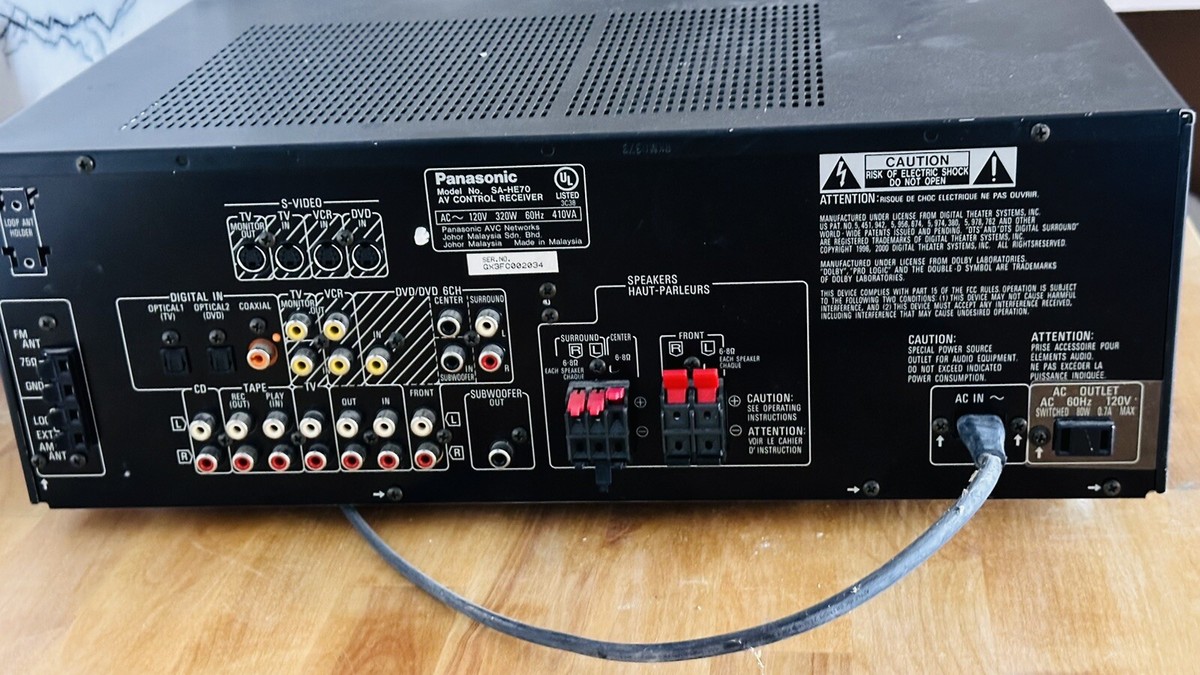 Panasonic SA-HE70 オーディオアンプ Clean Panasonic SA-HE70 500W AV Receiver - 5.1 Multi-Channel