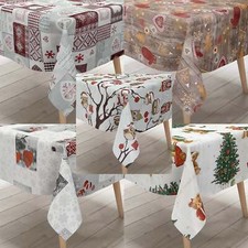 MEWATU Tela Cerata Tovaglia Merry Christmas Natale Inverno Angolare Tondo Ovale