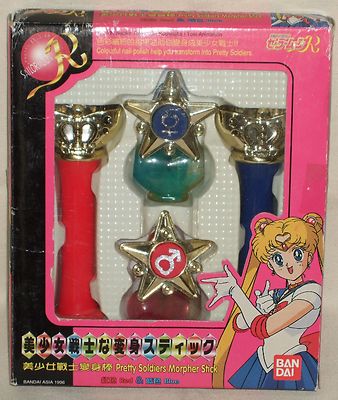Sailor Moon R Mercury Mars Morpher Henshin Stick Rod Wand Red Blue