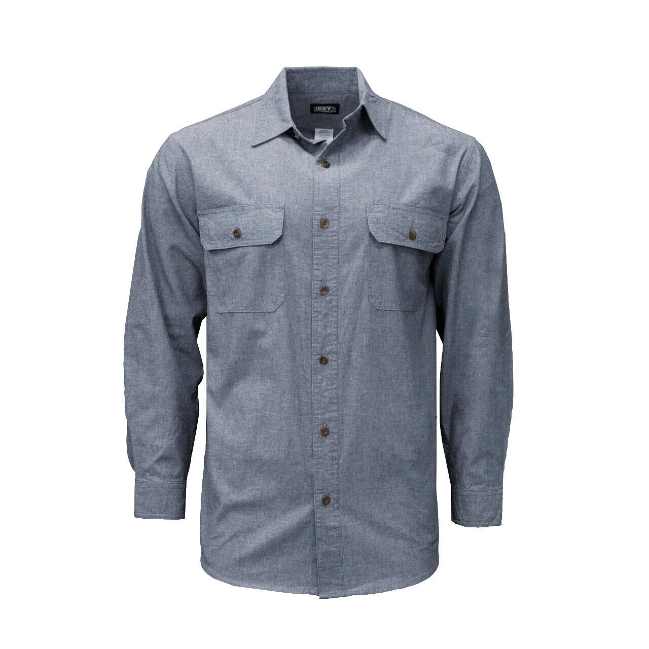 Key Solid Casual Button-Down Shirts for Men