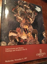 Impressionist and Modern Paintings and Sculpture Part 2 Christie's Nov. 11 1987