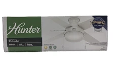 Hunter Ristrello Ceiling Fan, 44 in, Four Blade LED Light Fan Fresh White