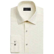 Alfani Men's Slim-Fit Performance Stretch Dress Shirt Yellow 15/15.5 34/35 NWOT