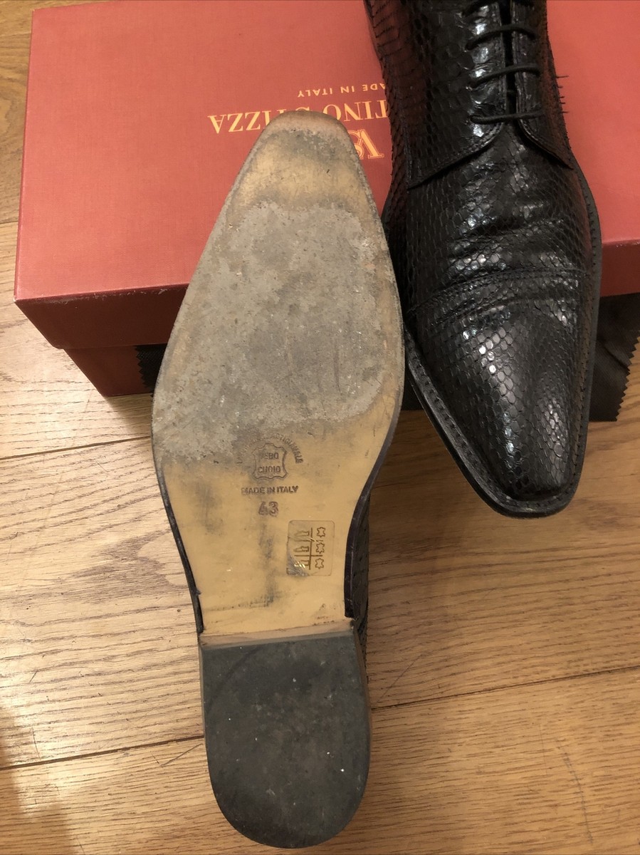 Chaussures Homme REWIND - Pointure 43 (UK 9) - Cuir Noir - Occasion - Fabriqué En Italie