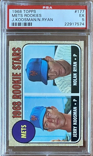 👍Nolan Ryan 1968 Topps PSA 5 EX Mets Rookie Baseball Card👍