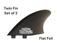 Pacific Vibrations Surfboard Fins Twin Fin Rocket Fish Cutaway Fits FCS