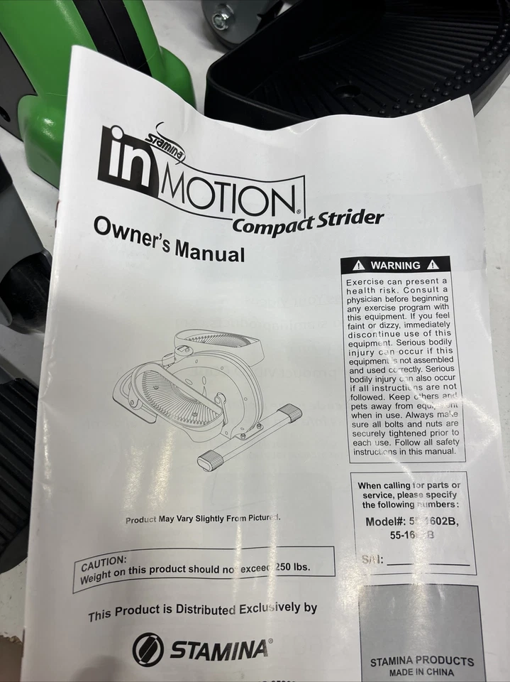 Stamina InMotion Compact Strider Elliptical Machines Cardio Workout Green #3D4 - Image 3 of 4