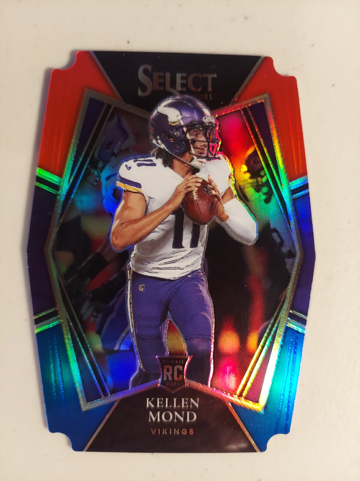 2021 Kellen Mond Select Premier Level Rookie RC Red Blue Die Cut Prizm #164