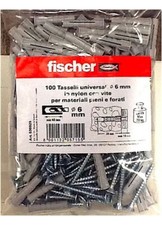 Tasselli Fischer Universali in Nylon diam 6 mm L. 40 mm cf da 100 pz 536929