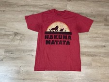 Men  s Disney Lion King Hakuna Matata T-Shirt Size M Red Short Sleeve Crewneck