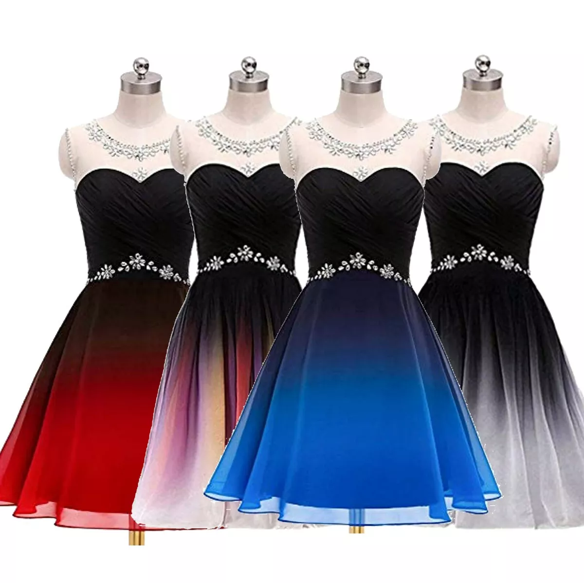 NEW Evening Formal Party Ball Gown Prom Bridesmaid Beaded Short Mini Dress 6 22