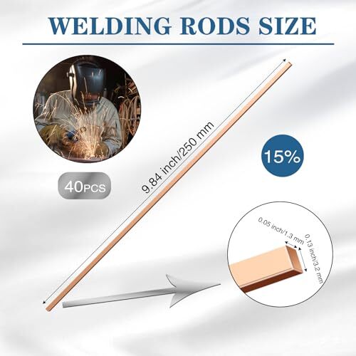 25 Sticks Brazing Rods Bcup5 Silver Solder Phos Copper Brazing 15 Silver eBay