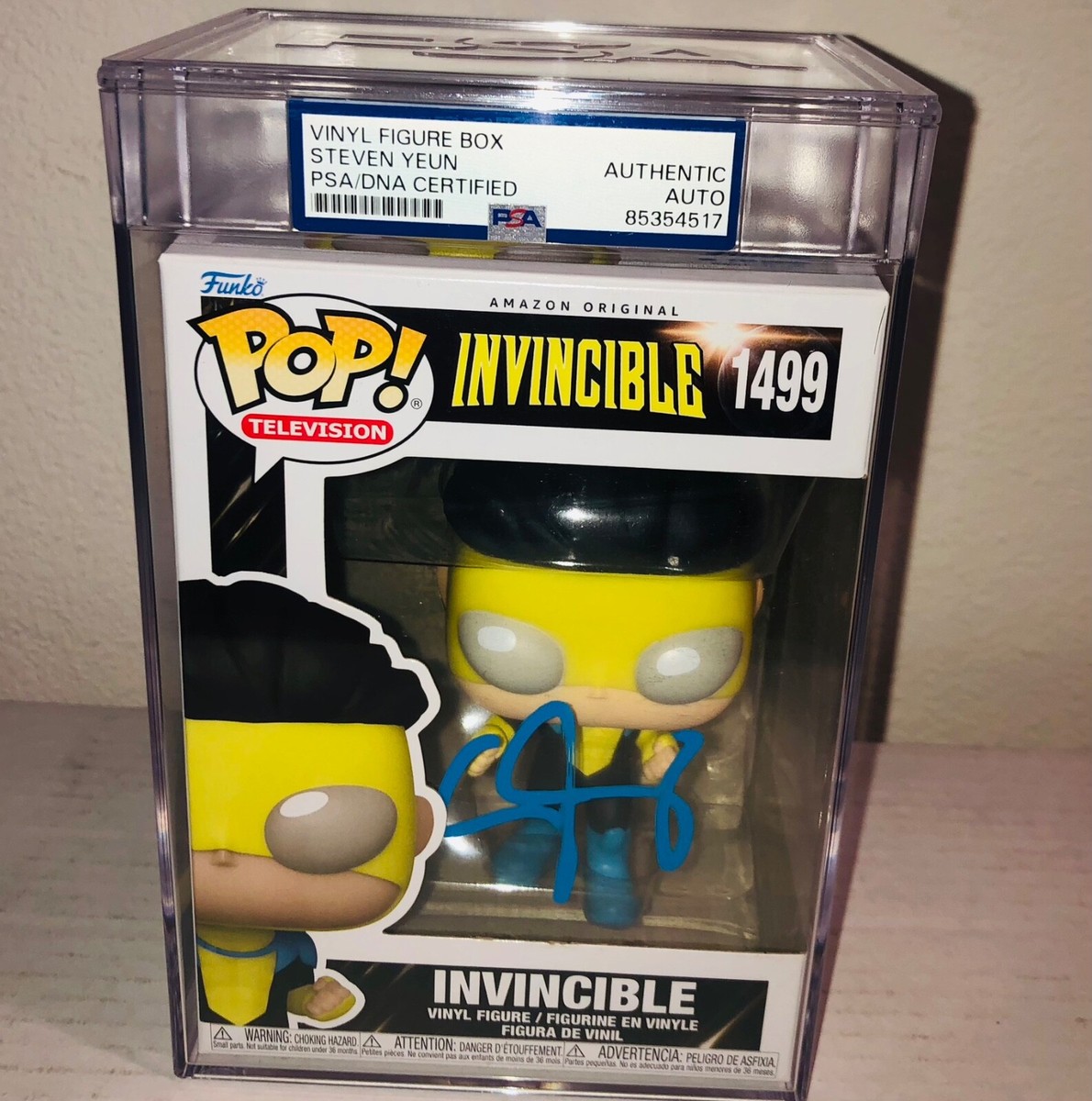 Steven Yeun Invincible #1499 Signed Funko Pop PSA Encapsulated