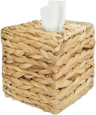 TAGREE Seagrass Tissue Box Cover Square - Rustic Home Decor, Toilet Paper Holder