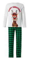 Mens "Merry Christmas" Rudolph Elk 2 Pc. SOFT Pajamas Nightwear Set - Sz. M -NEW