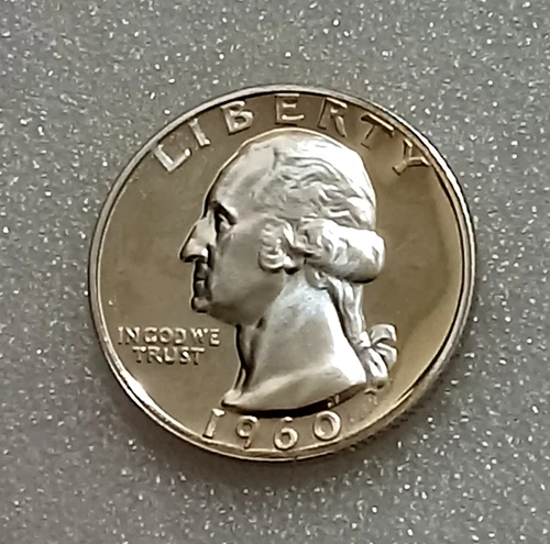 🟅 1960 PROOF 90% Silver Wash. Quarter 25¢ @ MELT*