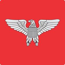 us military o-6 colonel silhouette RED bumper sticker decal usa made