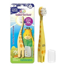 Kids Giraffe Toothbrush with Tongue Scraper and Cover Super Soft Bristles for