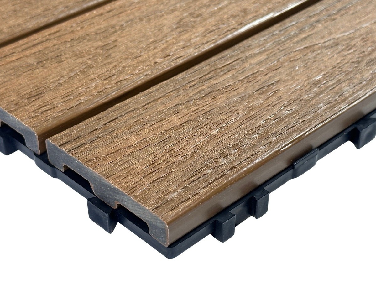 QTY 10) NewTechWood US-QD-ZX-TK Capped Composite Deck Tiles 12