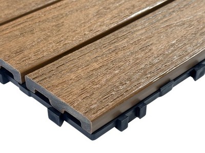 QTY 10) NewTechWood US-QD-ZX-TK Capped Composite Deck Tiles 12