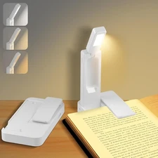 Rechargeable Book Light for Reading in Bed,Foldable & Portable Clip-On Reading L