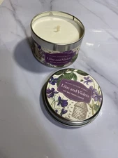 Michel Design Works Lilac and Violets Soy Wax Travel Candle in Decorative Tin