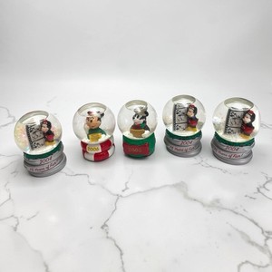 MINI JC PENNEY SNOW GLOBES.  DISNEY MICKEY MOUSE.  (3)  2004, (1) 2005 & 2006.