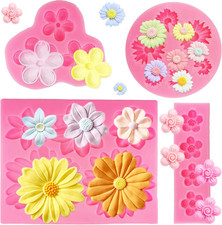 4Pcs Large Daisy Flower Silicone Molds Chrysanthemum Silicone Molds Small Flower