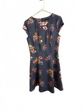 Floral cottage bloom coastal chic S New York Navy & White Floral Striped Dress