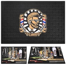 Non-Slip barber mats for clippers, Flexible Rubber Barber C 17.7x11.8, Black