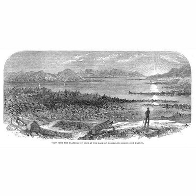 ITALIEN Blick von der Rückseite von Garibaldis Haus in Caprera - antiker Druck 1861