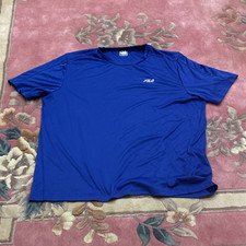 FILA Mens Blue XL Breathable Crew Neck Polyes...