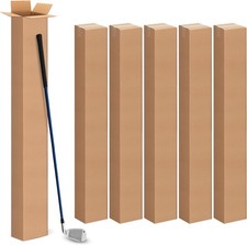 5 Pack Shipping Boxes, 6"L x 6"W x 48"H, Golf Club, Moving, Packaging, Mailing